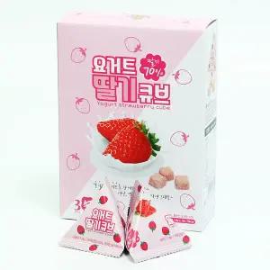 동결건조 요거트 큐브 딸기 삼각포장 박스 과자 간식