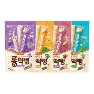 아이배냇 롱떡뻥 4종세트 블루베리 단호박 자색고구마 시금치 국산 쌀과자 무첨가 안심간식 개별포장