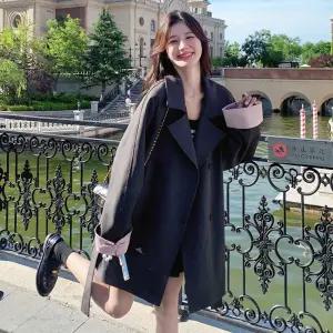 그레이 여사친 가을 캐주얼 프렌치 코트 헵번 트렌치코트 루즈핏 원픽3