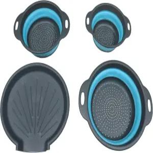 싱크대 전환 접이식 콜랜더3팩 세트 파스타 과일 및 채소용 오버싱크 배수 베이스가 있는 푸드