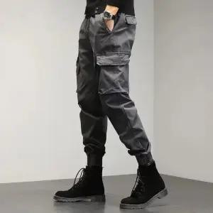 바지 검정 회색 남친 춘하 캐주얼 가을 빈티지 멀티 포켓 조거 패피3