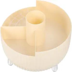 프레티줌 회전 메이크업 브러시 홀더 및 베니티 오거나이저 360도 화장품 보관 트레이칸 포함 욕실