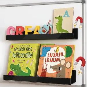 15인치 아크릴 자기 책꽂이 화이트보드 냉장고용 공급 홀더 다목적 정리함 교실용 디스플레이 선반 사무실
