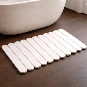 페블 네스트 접이식 돌 목욕 매트 대형 30인치 x 17인치 규조토 속건 논슬립 욕실 흡수성 내구성이