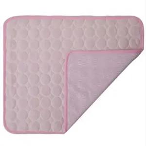 쿨링 매트 세탁 가능 미끄럼 방지 패브릭 실내/외 사용 중대형 개 및 고양이용 여름 패드핑크 미디엄