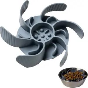 제스트렘 슬로우 피더 개 볼 삽입물 플라워 디자인 대형 중형 소형견용 초킹 방지 반려동물 사료 접시