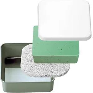 사각 비누 여행 케이스 녹색 플라스틱 홀더 뚜껑이 있는 휴대용 바 접시 상자 체육관 캠핑 욕실용 세이버