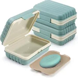 아스티메사 3팩 여행용 비누 홀더 박스 뚜껑이 있는 휴대용 대형 접시 트레이 누수 방지 바 케이스 용기