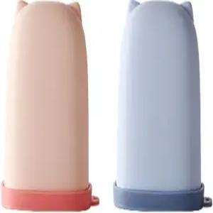 2팩 귀여운 여행용 비누 상자 케이스 누수 방지 휴대용 용기 홀더 실리콘 뚜껑 커버 포함 야외 캠핑용