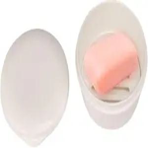 비누 홀더 용기 상자 휴대용 접시 원형 케이스 여행용 뚜껑 캠핑 헬스장 샤워 욕실 화이트