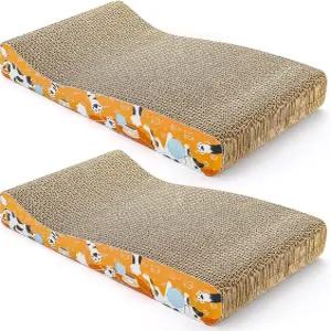 니컴 2팩 고양이 긁힘 패드 곡선형 판지 가구 보호용 리버서블 보드 실내 위한 라운지 소파 침대