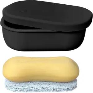 여행용 비누 케이스 뚜껑이 있는 실리콘 누수 방지 용기 배수층이 휴대용 바 홀더 욕실용 접시 샤워 체육관