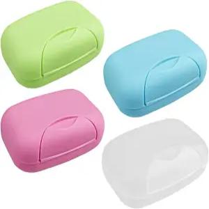 UPIQNG 4PCS 비누 케이스 여행용 상자 홀더 휴대용 세이버 접시 뚜껑이 있는 가정용 욕실 체육관 캠핑용