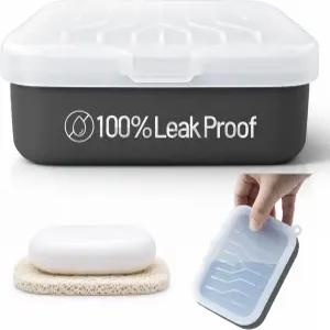 누수 방지 실리콘 여행용 비누 케이스 배수층과 업그레이드된 뚜껑이 있는 컴팩트 휴대용 바 캠핑 헬스장