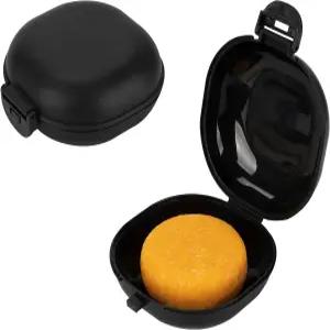 2팩 여행용 비누 케이스 휴대용 용기 작은 홀더 샤워 욕실 야외용 밀폐 상자 트레이블랙