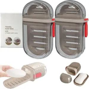 여행용 비누 케이스 욕실 샤워기 체육관 효율적인 배수 및 누수 방지 씰이 있는 밀폐형 뚜껑 캔이 작고