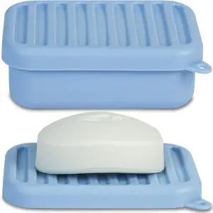 하이헤르츠 우수한 누수 방지 실리콘 여행용 비누 케이스 배수층이 있는 휴대용 용기 내구성이 뛰어난 상자