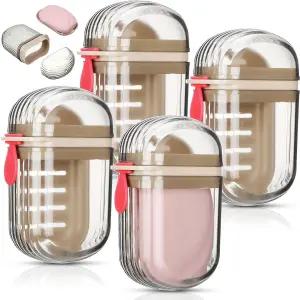 리얼네이브 4팩 비누 케이스 바 용기 홀더 여행용 누수 방지 캠핑 체육관 뚜껑 포함 샤워 목욕 욕실