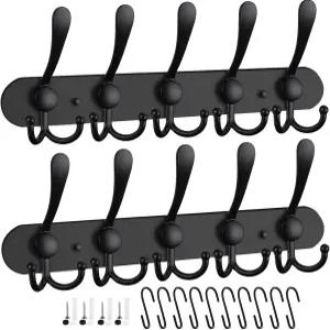 레몬필터 2팩 코트 랙 벽걸이 장착 도어 위에 주방 침실 욕실 머드룸 입구용 스테인리스 스틸