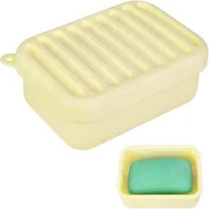 실리콘 누수 방지 여행용 비누 케이스 탈착식 배수 패드가 있는 휴대용 용기 헬스장 캠핑 욕실용 부스러짐