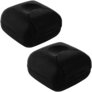 2개 소형 플라스틱 비누 케이스 홀더 용기 상자 가정용 야외 하이킹 캠핑 여행 2.75 * 1.65인치 블랙