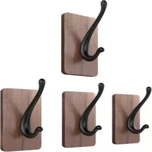 고급 리얼 호두는 벽걸이 고리 코트 걸이용 헤비 듀티 타월 로브 모자 열쇠 가방을 장착하여 여러