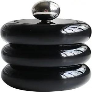 뚜껑이 있는 하피비다 큐팁 홀더 디스펜서 3겹 카운터탑 캐니스터 코튼볼 패드 목욕 소금을 위한 북유럽