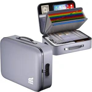 방화 문서 상자 8단 파일 정리함 잠금장치 포함 폴더 노트북 휴대용 여행용 안전장치 중요