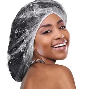 Dyrfolm 50 PCS 일회용 샤워 캡 목욕 및 스파를 위한 초대형 방수 탄력 두꺼운 헤어