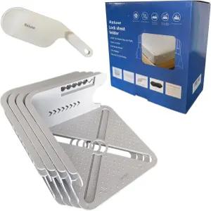 잠금 스트립이 있는 라럭스 오픈 코너 침대 시트 홀더 스트랩이 강화된 헤비 듀티 클립 단단하고 단단히