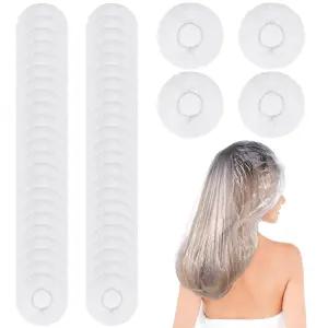 여성 장발용 대형 일회용 샤워캡 50개 방수 투명 플라스틱 탄력 헤어캡 락스 땋은 머리 여행 스파용 목욕캡