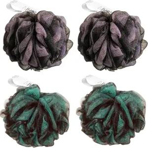 모하 배스 스펀지 샤워 루프백 메쉬 파우치 스크런치 바디 워시 퍼프 세트 4개