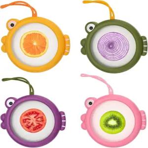 다잉크스 4종 신선식품 용기 세트 아보카도 양파 토마토 레몬용 재사용 가능한 실리콘 저장 포드 신선도를