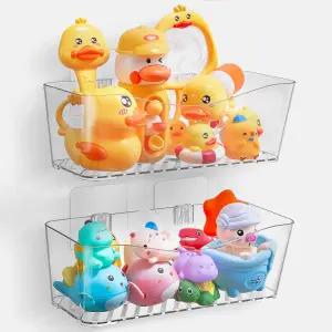 안티비 대형 목욕 장난감 보관함 2팩 클리어 홀더 빠른 건조 욕조 보관 정리함 깔끔한 욕실 및 분류 위한