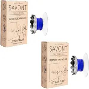 자석 보호판이 있는 비누 홀더 100 방청 드릴링 없음 흡입 컵 포함 싱크대 샤워 및 목욕 2팩용