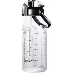 모듀티 모티브 하프 갤런/64온스 물병 빨대 및 타임 마커 핸들 피트니스 야외 스포츠용 누수 방지 트리탄