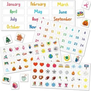 콥킴 컬러풀 캘린더 자석 세트 마그네틱 숫자 월일 라벨 재미있고 재사용 가능한 홀리데이 콘 포함하여