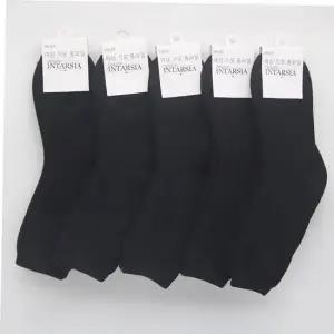 겨울 bns 무지 여성용 기모 장목양말 블랙 5켤레 겨울/보온/패션/수면/따뜻한양말