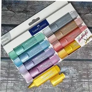 네온형광펜 파버카스텔 메탈릭 텍스트라이너 반짝이 형광펜 8색