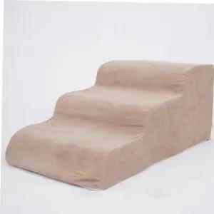 강아지베드스텝 강아지 라운드 3단 계단 베이지 애견 슬개골 스텝 1P