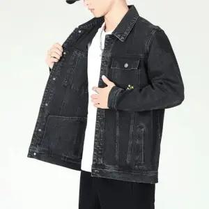 샤오원샵 키작남 청자켓 멋쟁이 코트 자켓 프린트 칼라 고급스러운 슬림핏 학생 남친 청 빈티지 꾹1