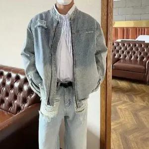 샤오원샵 데님 빈티지 남친 워싱 키작남 청자켓 자켓 봄가을 코트 꾹3