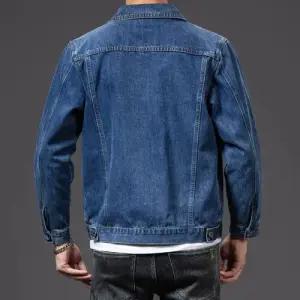 샤오원샵 남성용 데님 면 캐주얼 키작남 가운 슬림핏 자수 코트 재킷 청자켓 꾹1