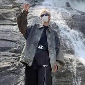 샤오원샵 청 남자 빈티지 캐주얼 코트 자켓 봄가을 키작남 청자켓 꾹3