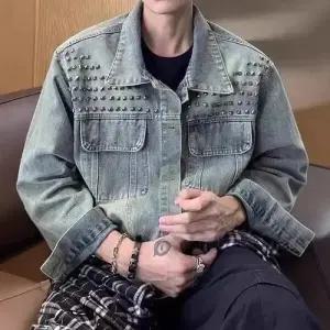 샤오원샵 청 남사친 빈티지 청자켓 키작남 봄가을 재킷 코트 꾹3