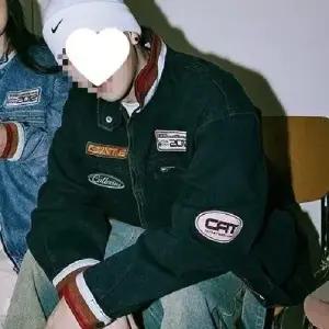 샤오원샵 데님 빈티지 봄 남자 키작남 청자켓 차이나 커플 코트 와펜 레이싱 자켓 상의 꾹1