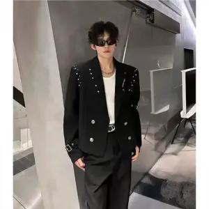 남자 캐주얼 가을 재킷 코트 더블 정장 쇼트 스트랩 MODU3