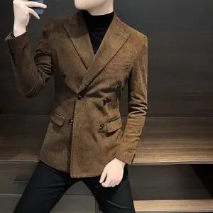 남사친 캐주얼 봄가을 두툼한 더블 정장 코듀로이 코트 재킷 MODU3