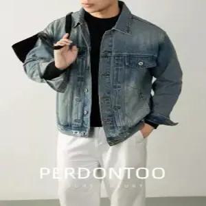 샤오원샵 남친 청 가을 캐주얼 육망성 자켓 청자켓 자수 키작남 칼라 코트 워싱 꾹3