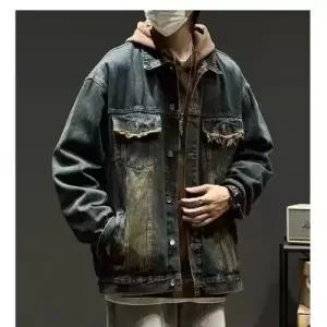 샤오원샵 남사친 봄 빈티지 가을 캐주얼 청 청자켓 워싱 키작남 코트 재킷 칼라 꾹3